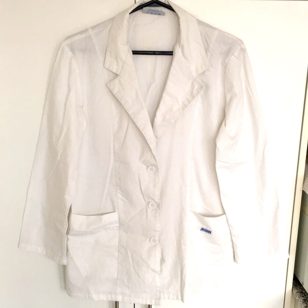 Mobb Fitted Fashion Lab Coat Button Down With Tote Bag Small
